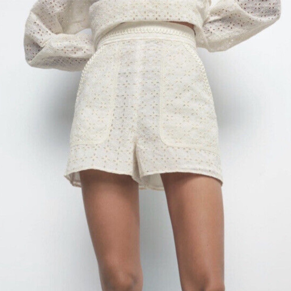 ZARA eyelet shorts